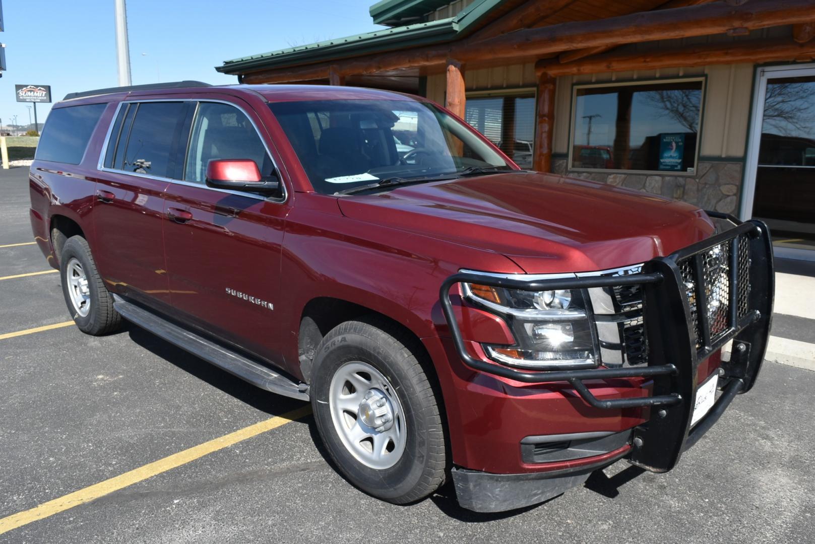 2019 Maroon /Black Chevrolet Suburban LS Fleet (1GNSKKKCXKR) with an 5.3L V-8 engine, 6-Speed Automatic transmission, located at 1600 E Hwy 44, Rapid City, SD, 57703, (605) 716-7878, 44.070232, -103.171410 - Photo#0